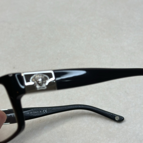 VERSACE BLACK SILVER MEDUSA OPTICAL “PRESCRIPTION” FRAMES AND BOX UNISEX - Picture 3 of 16
